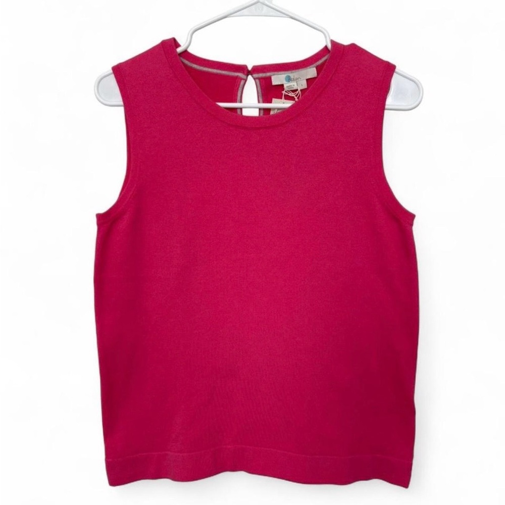 NWT Boden‎ Pink Sleeveless Crewneck Knit Top Small Soft Minimalist Preppy Work